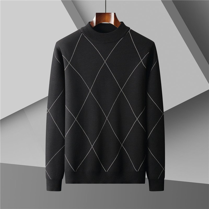 Round Neck Trend Loose Leisure Warm Long Sleeve Men's Sweater