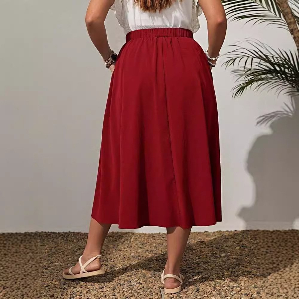Spring Summer Women's Wear New Fashion Elastic Waist Plus Size Skirt Women - Image 5