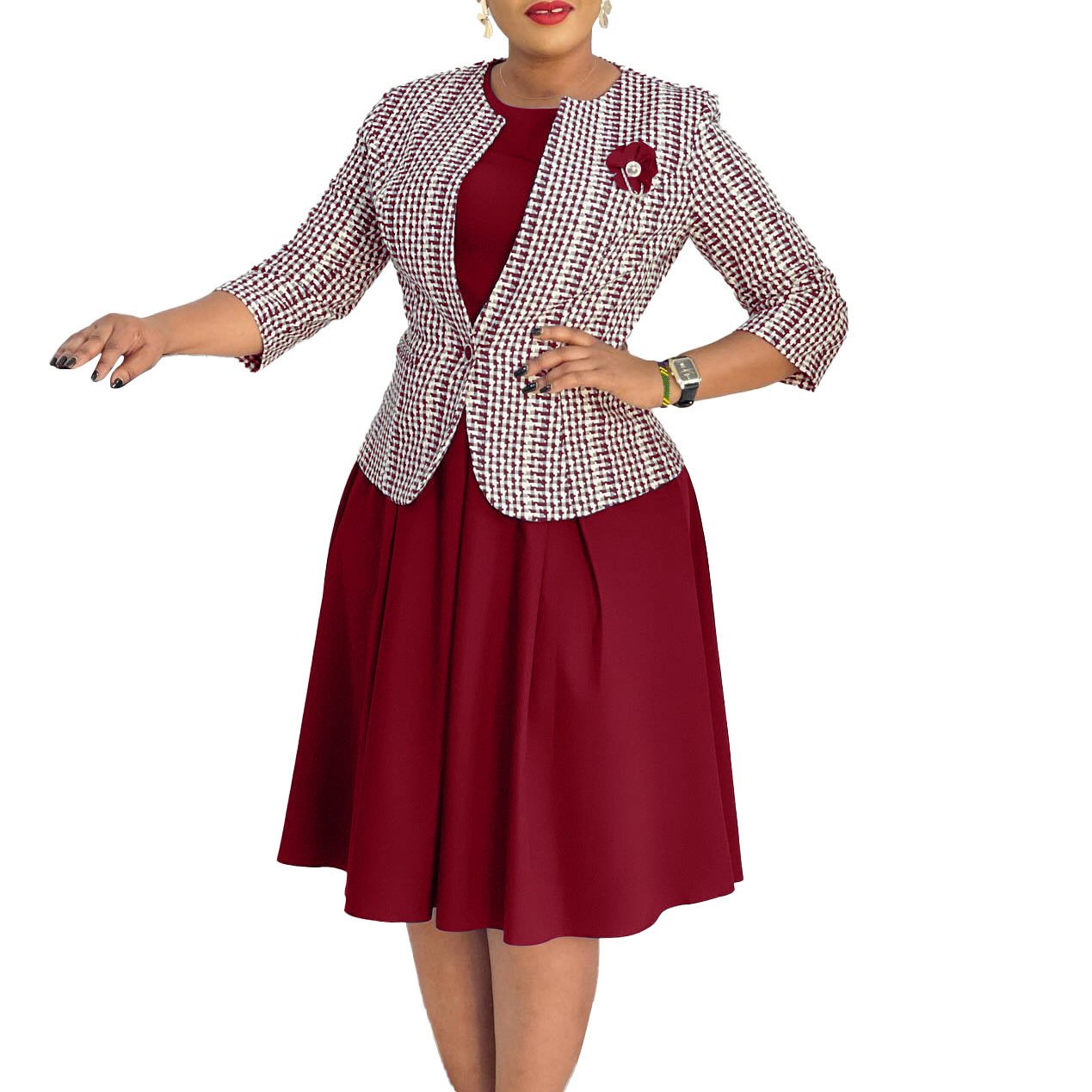 Winter Fashion Long Sleeve Coat Vest Skirt - Image 5