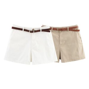 New Summer Design Sense Versatile Belt Casual Shorts