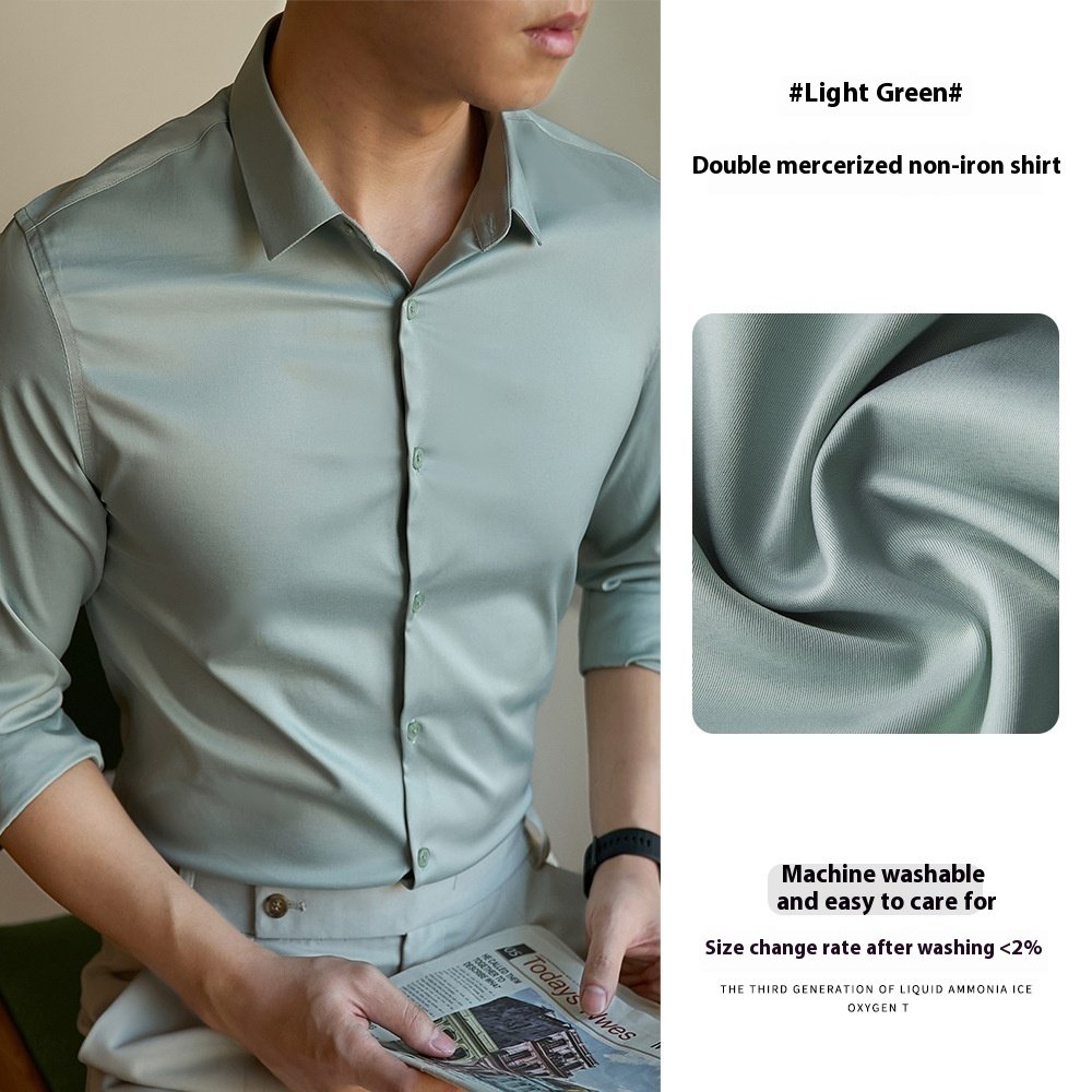 Men's High-end Ironing Free Long Sleeves Shirt - Image 8