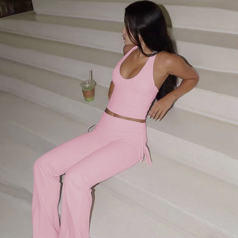 Fashion Casual Vest Slim-fit Solid Color Trousers Suit - Image 3