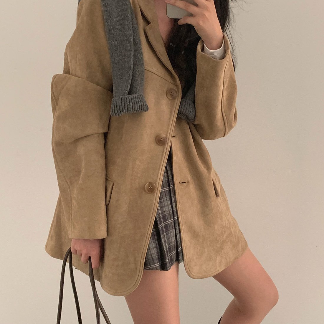 Single-breasted Loose Versatile Pocket Long Sleeve Suit Coat - Image 2