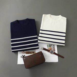Casual Men's Striped Round Neck Sweater