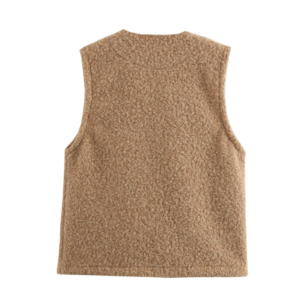 European And American Autumn And Winter New Wool Quality Bowknot Decoration Vest Coat Women's Clothing - Image 3