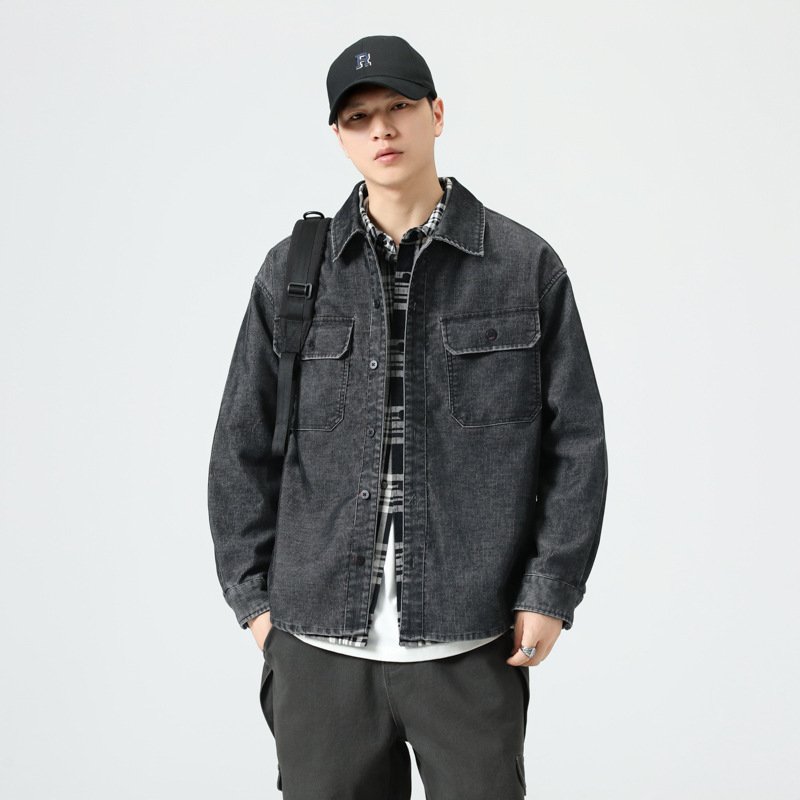 Multi-pocket Loose All-matching Work Clothes Shirt Coat Men's Washed Corduroy Shirt - Image 6