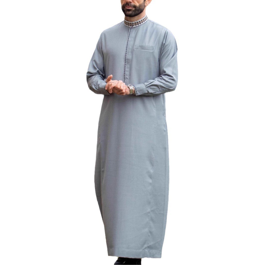 Muslim Men's Clothing Loose Lapel Fashion Robe - Image 4