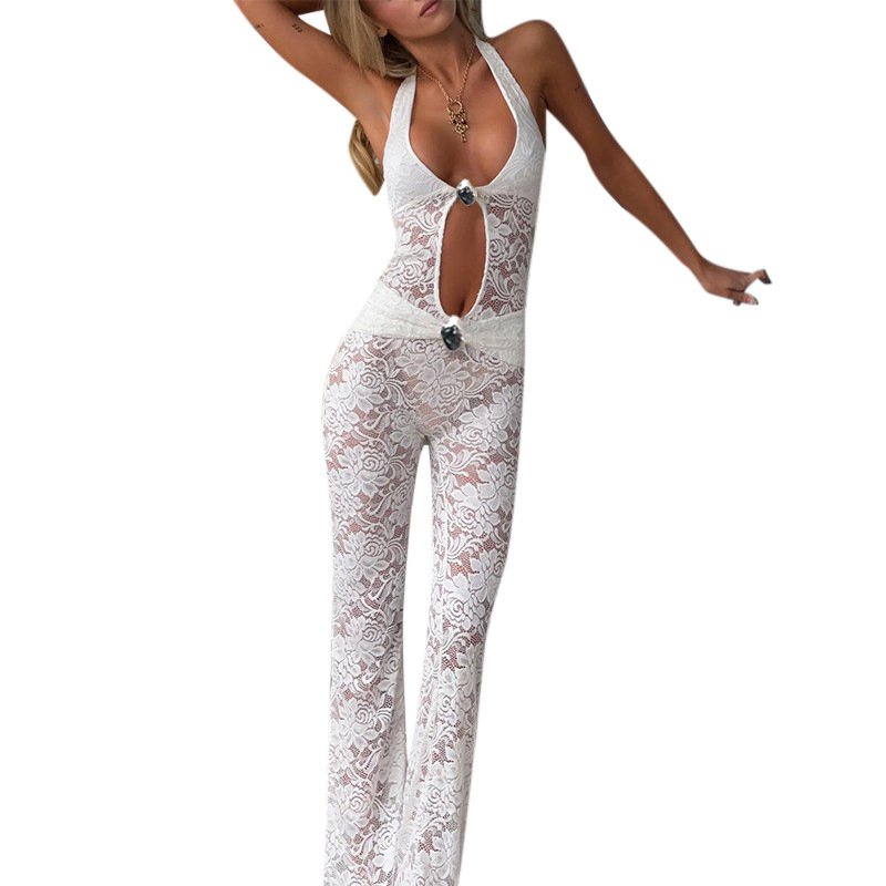 Women's Lace Hollow Backless Jumpsuit - Image 5