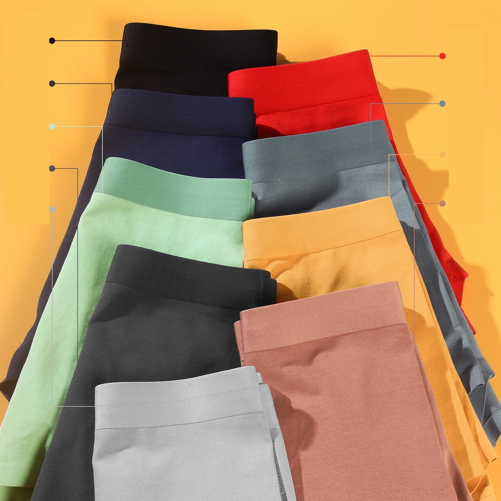 Men's Combed Cotton Traceless Large Size Cotton U Convex Boxers Loose Boxers - Image 4