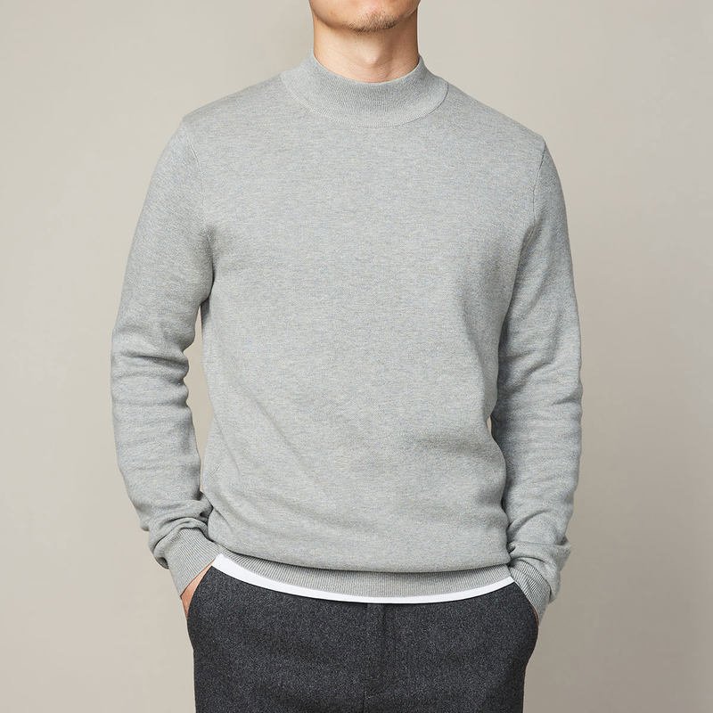 Autumn And Winter Mock Neck Sweater Men's Undershirt - Image 8