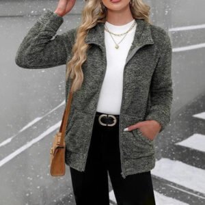 Women's Long Sleeve Plush Loose And Warm Fashionable Jacket