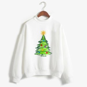 Christmas Printing Turtleneck Sweater Women