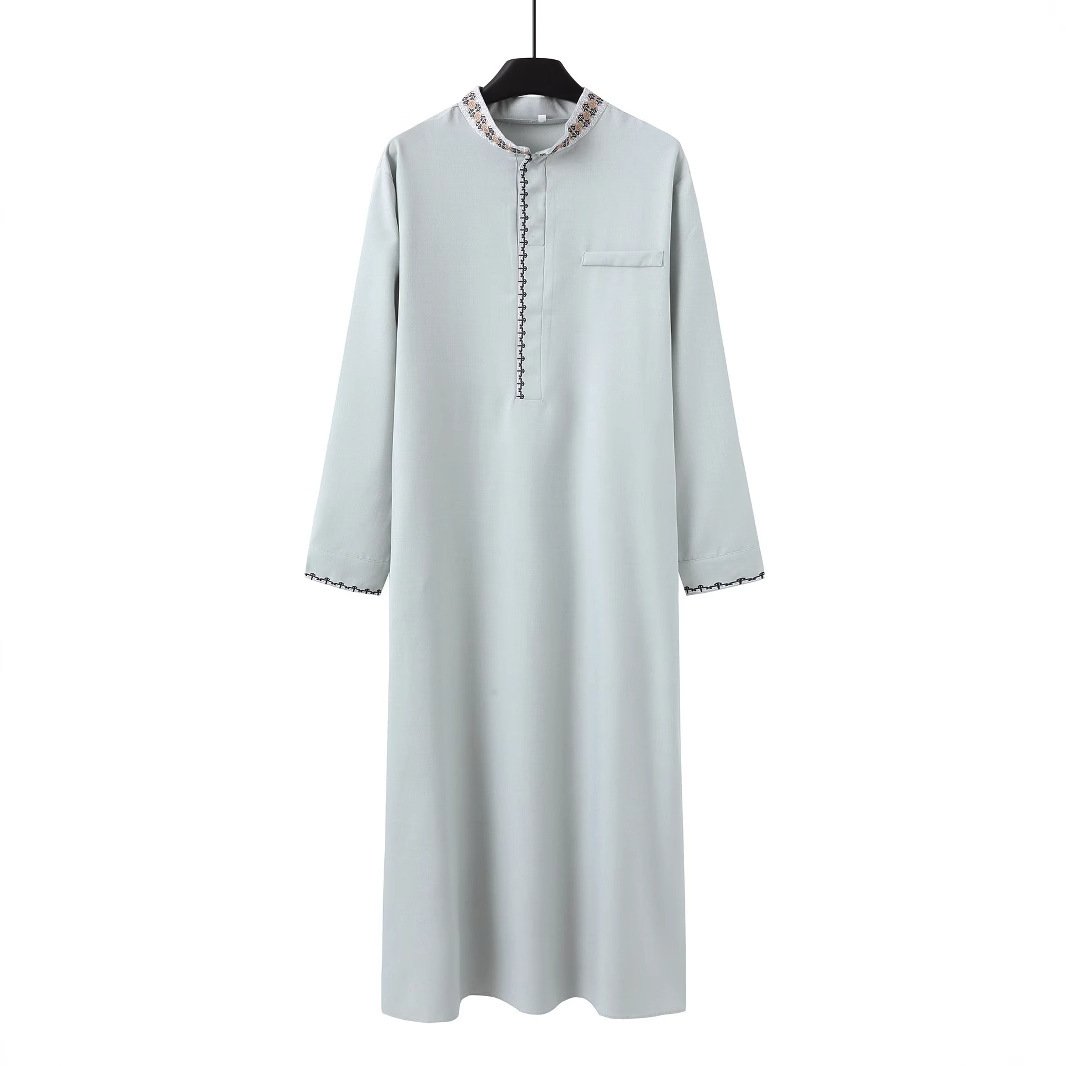 Muslim Men's Clothing Loose Lapel Fashion Robe - Image 2