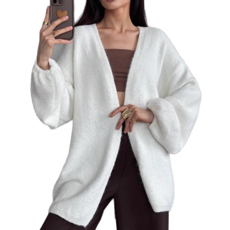 Fashion Mid-length Knitted Cardigan Top Women - Image 5