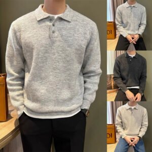 Lapel Knitwear Sweater Men's Business