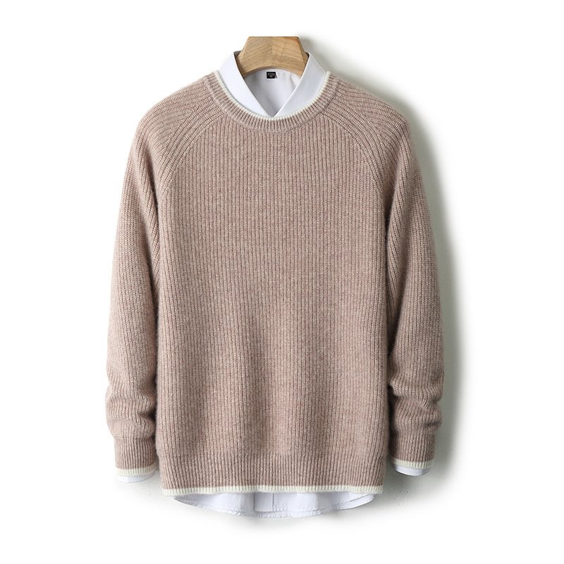 New Round Neck Double-strand Thickened Sweater For Men - Image 9