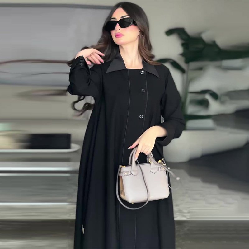 Women's Retro Biker's Mid-length Coat - Image 3