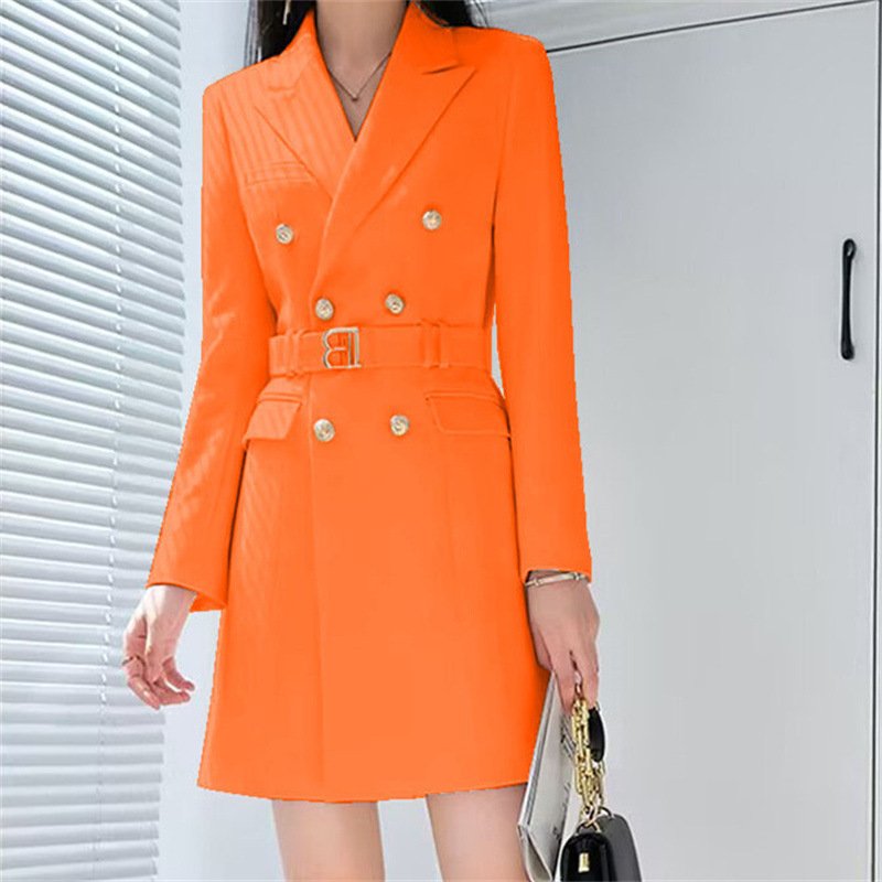 Office Lady Style Slimming Waist Trimming Coat Women's Top - Image 9