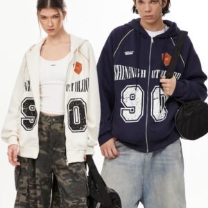 Women's American-style Retro Line Letter Embroidery Loose Casual Jacket