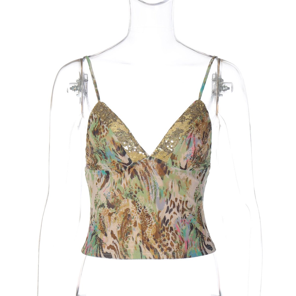 Sexy Lace Stitching Deep V-neck Slim Fit Backless Sling - Image 7