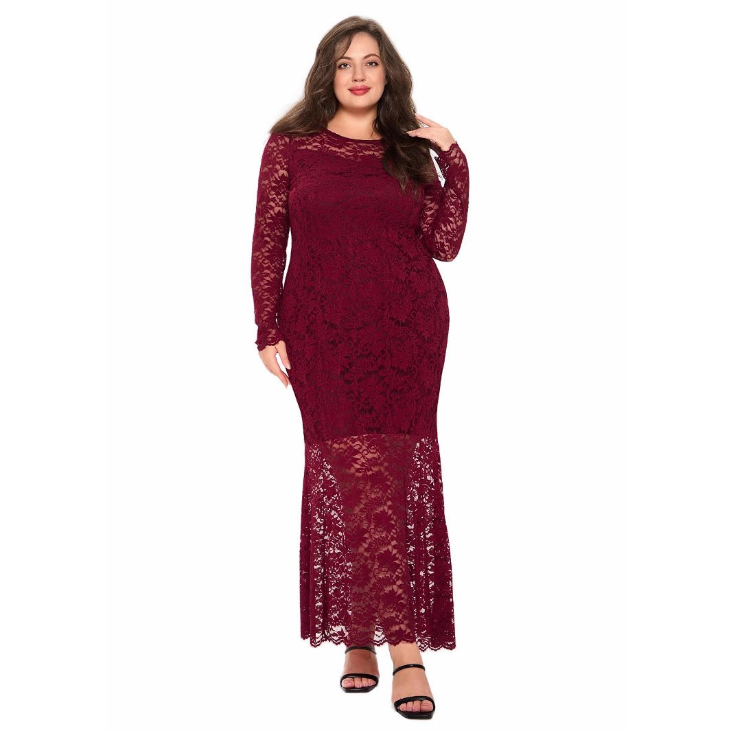 Women's New Lace Slim Fishtail Dress