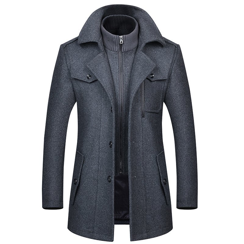 Men's Woolen Coat Fashion Double Collar Cold-resistant - Image 4