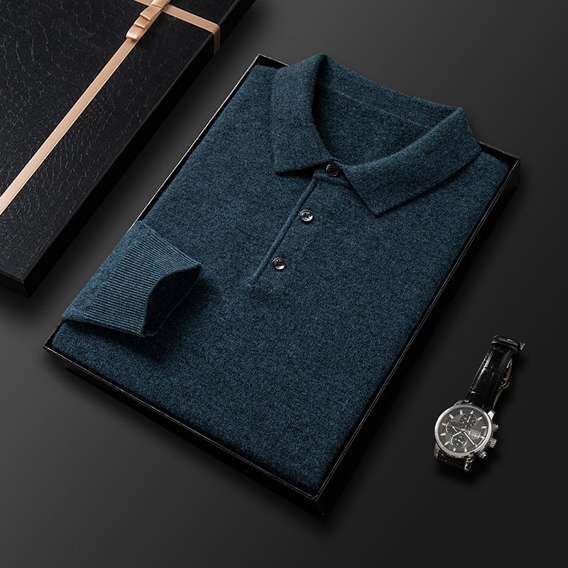 Fall Casual Polo Collar Long-sleeved Sweater - Image 3