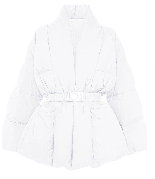 Retro Design Waist-tight Large Lapel Down Jacket Women - Image 7