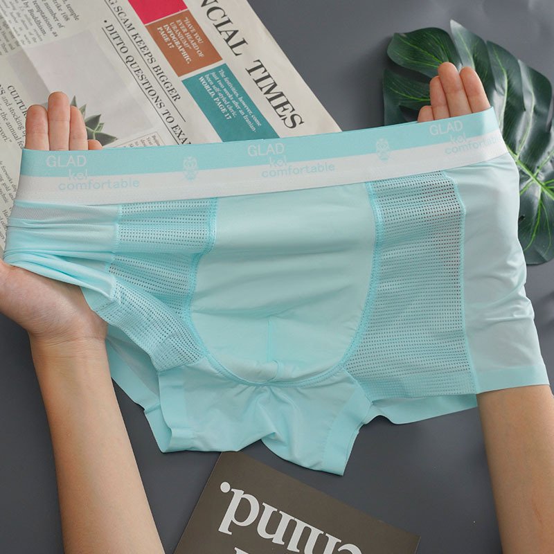 Ice Silk Thin Mesh Breathable Traceless Boxer Shorts - Image 5