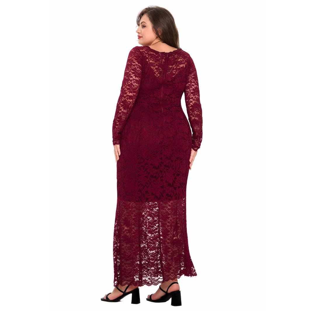 Women's New Lace Slim Fishtail Dress - Image 3