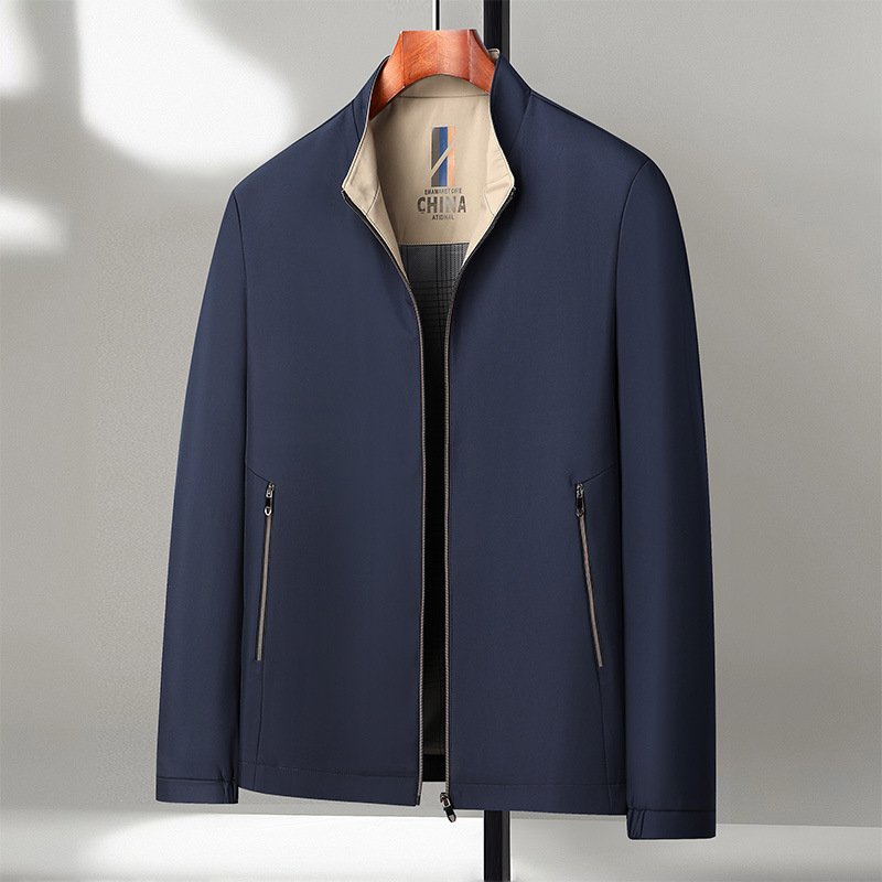 Administrative Leisure Business Spring And Autumn Men Stand-up Collar Jacket - Image 6