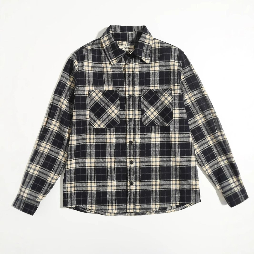 Thickened Double Pocket Overalls Long Sleeve Shirt Men