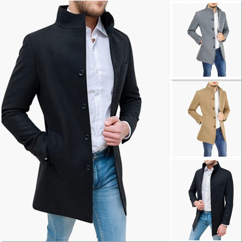 Woolen Coat Stand Collar Coat And Trench Coat - Image 2