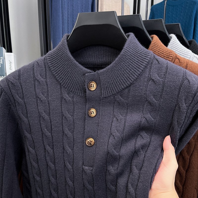 Thick Jacquard Warm Young And Middle-aged Soft Turtleneck Sweater - Image 10