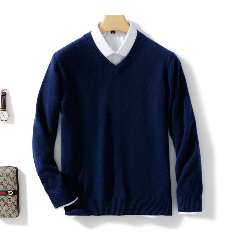 Men's Solid Color Plus Size Winter Bottoming Knitted Sweater - Image 5